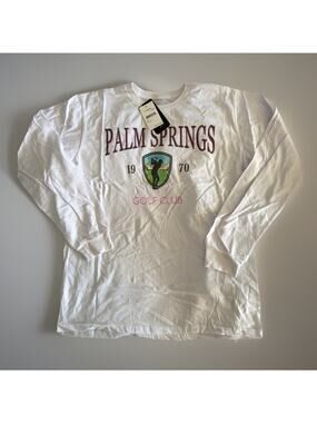 NWT Palm Springs Golf Club White Long Sleeve T-Shirt Large